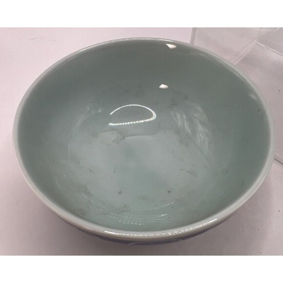 2 Vtg Porcelain Blue Design Rice Bowls No Chips - Picture 8 of 8
